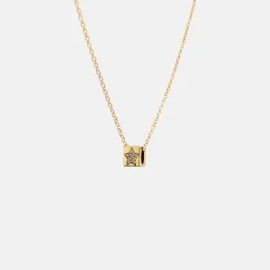 14K Yellow Gold Diamond Star Slide Necklace - Sample Sale