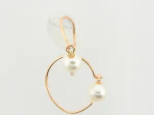 4598 - 19.2k Portuguese Gold Pearl Kids Earrings