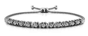 Adjustable X Link Diamond Bracelet with 0.42 ct.(finished) 1.8mm