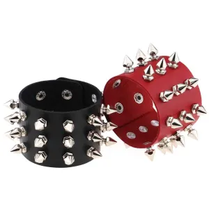 'Cobra' Red and Black Triple spike bracelet/ wristband