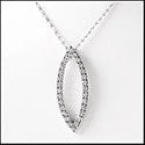 Cubic Zirconia Cz Eye Shaped Halo Pendant