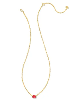 Kendra Scott Cailin Pendant Necklace - Gold Red Crystal