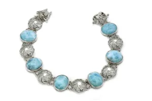 Larimar Six 12X10mm Oval Bracelet