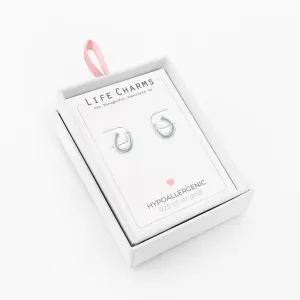 Life Charms Lucky horseshoe silver stud earrings