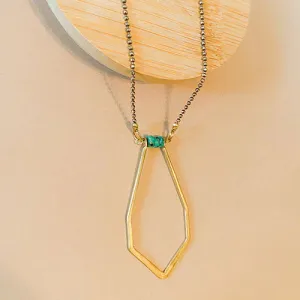 Long African Turquoise Diamond Necklace