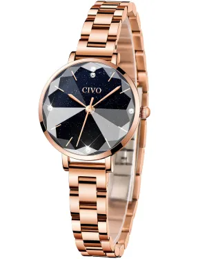 Quartz Women Watch | Stainless Steel Band | CIVO 8128C