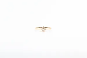 Yellow Gold Diamond Bezel Solitare Ring